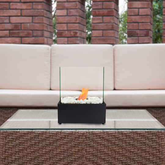 11.5" Bio Ethanol Ventless Portable Tabletop Fireplace with Flame Guard